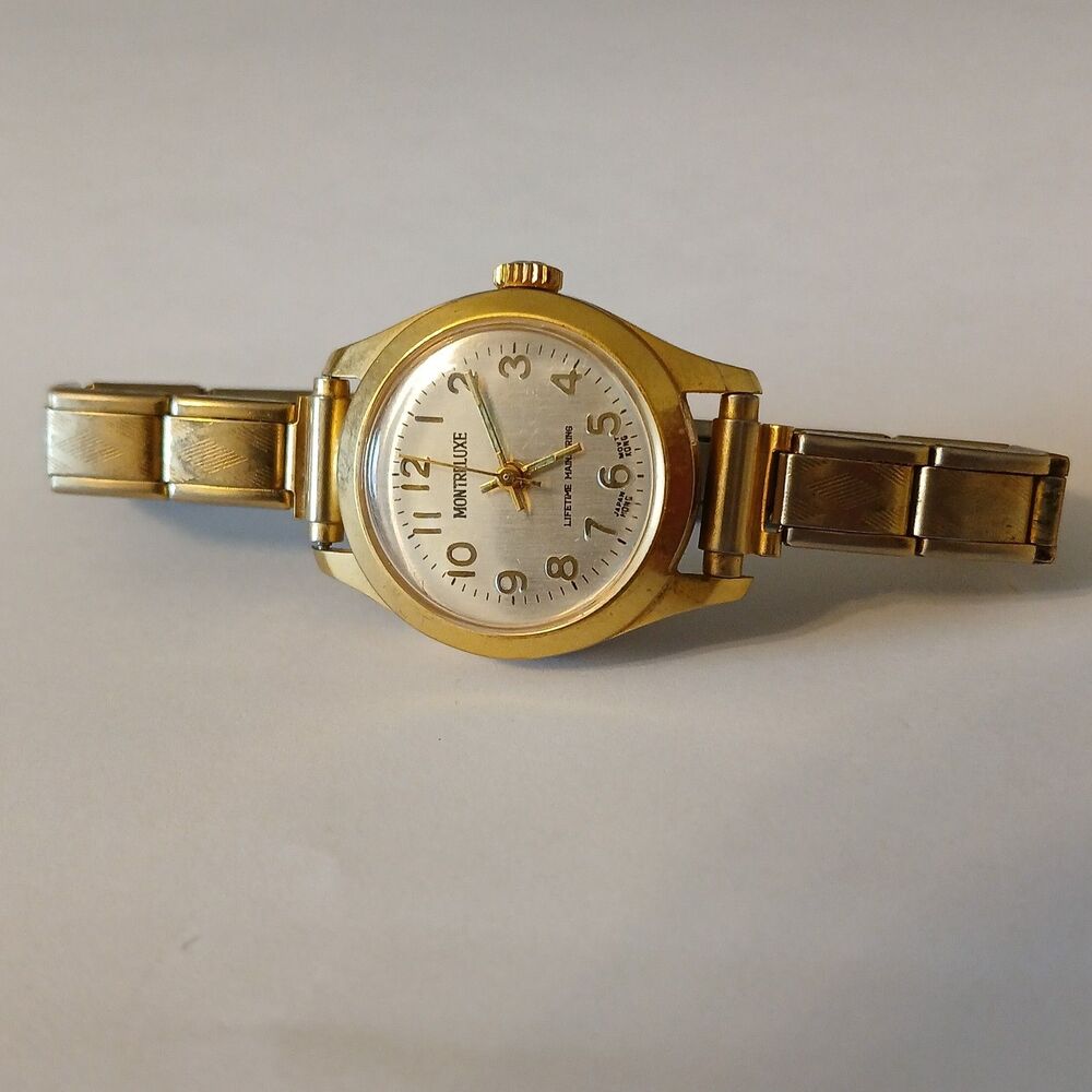 Vintage Montreluxe Women's Gold Tone Lifetime Main Spring Wind Up Watch